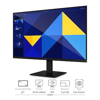 Foto 2 | Combo Monitor Samsung S3 27'' Fhd Negro + Audífonos Bluetooth