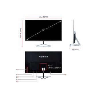 Foto 6 | Monitor Viewsonic Vx3276-mhd 32'' Ips Full Hd 75hz Hdmi Dp Vga Altavoces Integrados