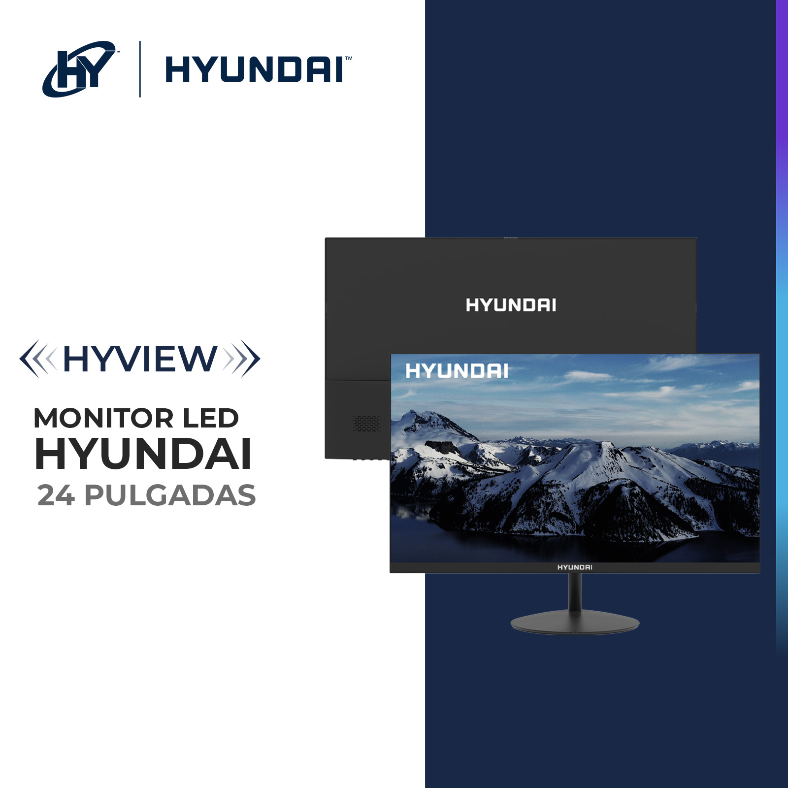Foto 3 pulgar | Monitor De Oficina Hyundai Hy View 22'', Va 1920x1080p, 60hz, Gtg 5ms