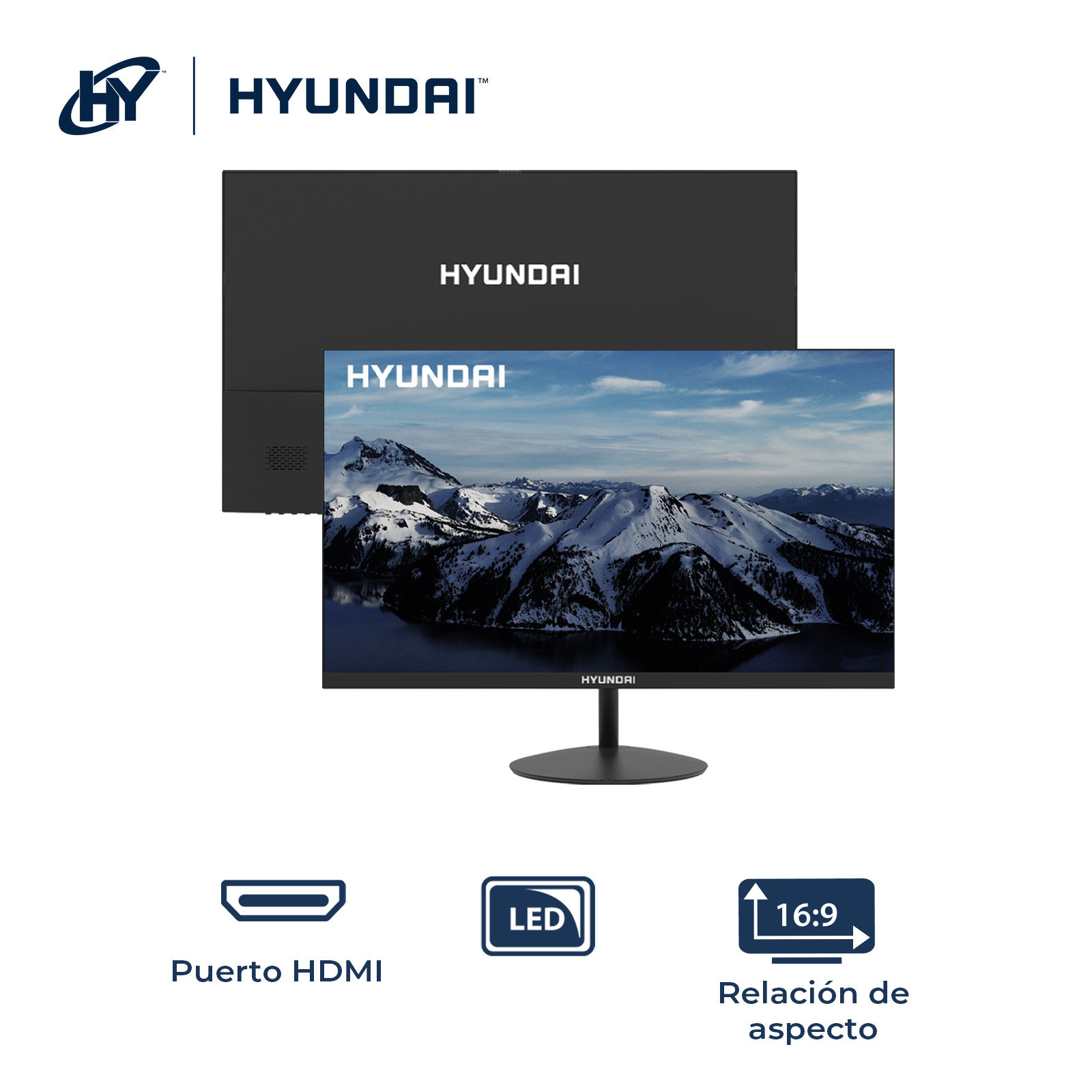 Foto 4 pulgar | Monitor De Oficina Hyundai Hy View 22'', Va 1920x1080p, 60hz, Gtg 5ms