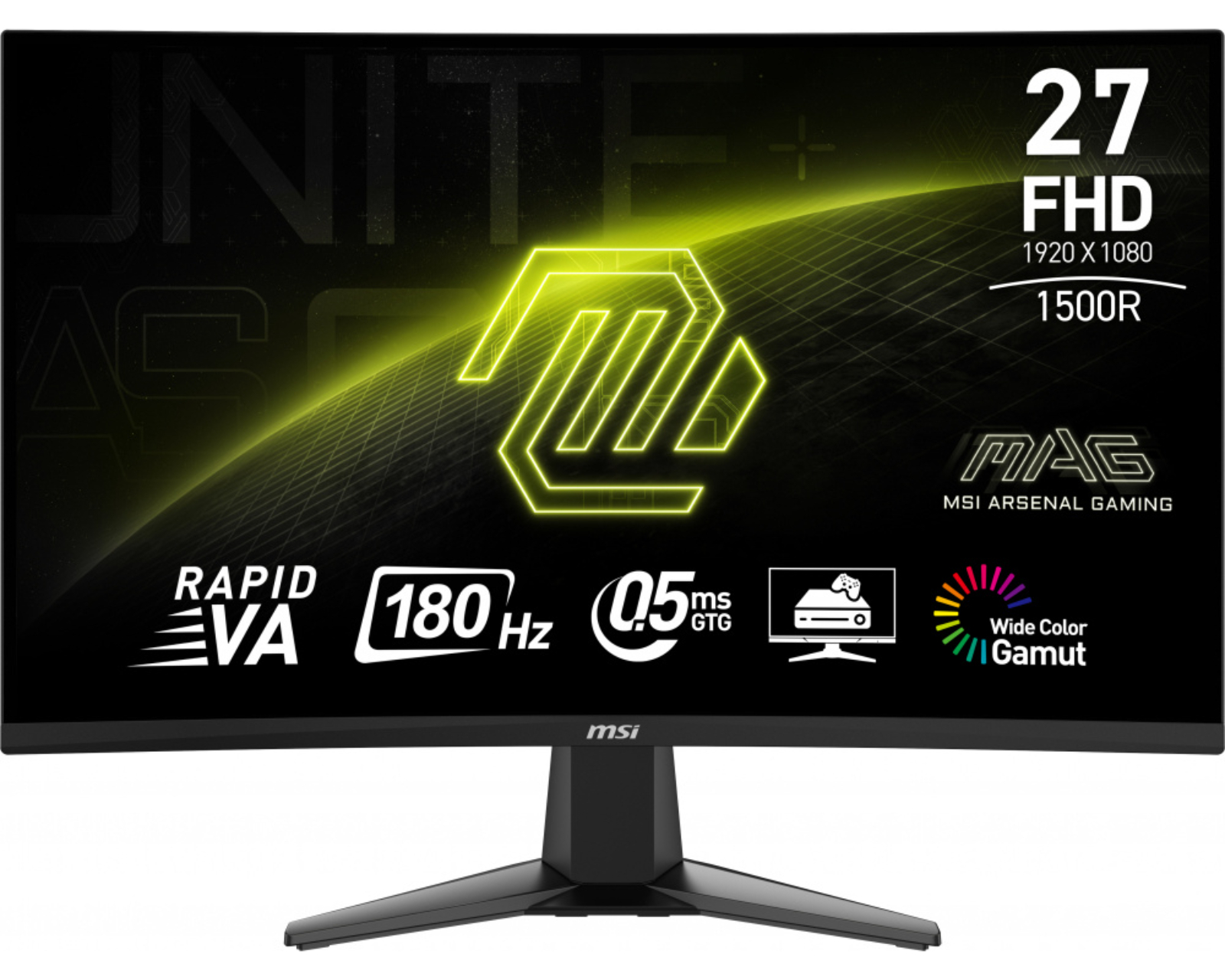 Foto 2 pulgar | Monitor Gamer Curvo Msi Mag 27c6f Lcd 27'' 1920x1080 Full Hd 180hz Hdmi/displayport Negro