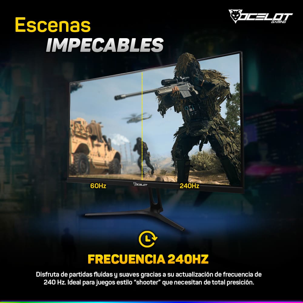 Foto 7 pulgar | Monitor LED Curvo de 27'' Ocelot Gaming OM-C27 Full HD 240 HZ 2 MS HDMI/Displayport