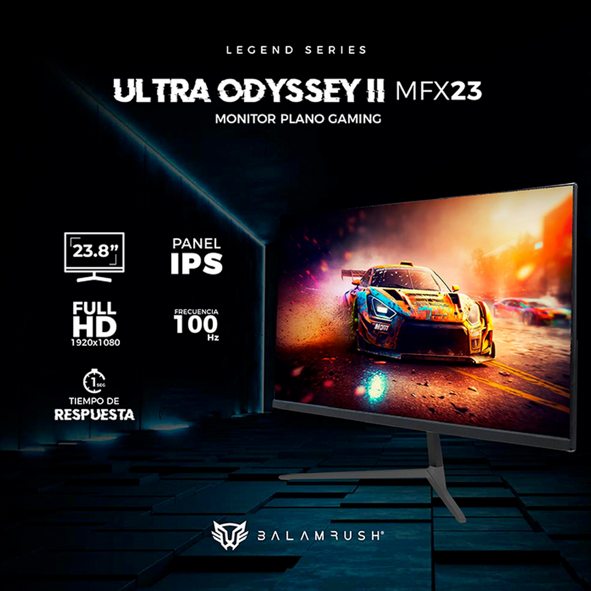 Foto 3 pulgar | Monitor Gamer 23.8 Balam Rush Negro Ultra Odyssey II Mfx23 1ms 100hz Full Hd Ips Led Hdmi Br-938358