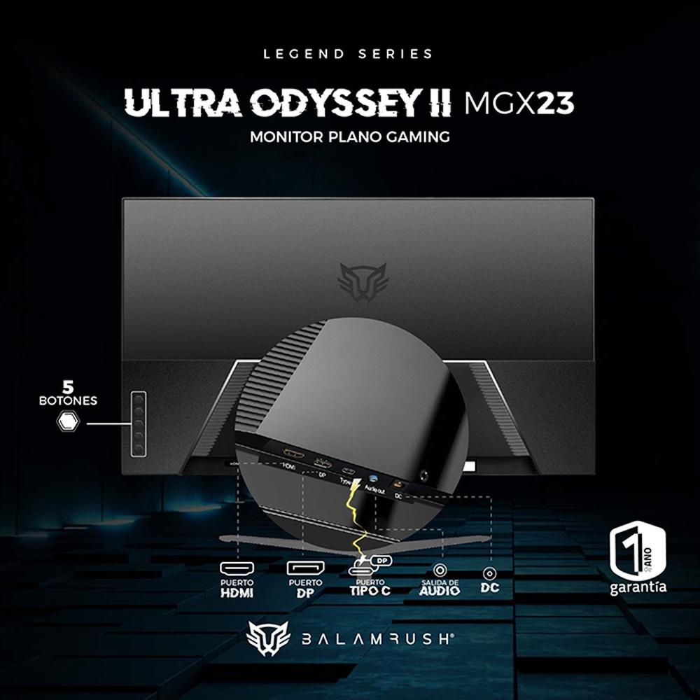 Foto 5 pulgar | Monitor Gamer 23.8 Balam Rush Ultra Odyssey Ii Mgx23 1ms 165hz Full Hd Va Led Usb-c Br-938341 color Negro