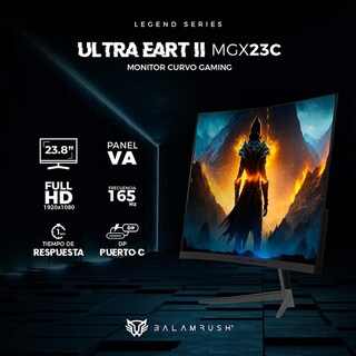 Foto 2 | Monitor Gamer Curvo 23.8 Balam Rush Ultra Earth Ii Mgx23c 1ms 165hz Full Hd Va Led Usb-c Br-938327 color Negro