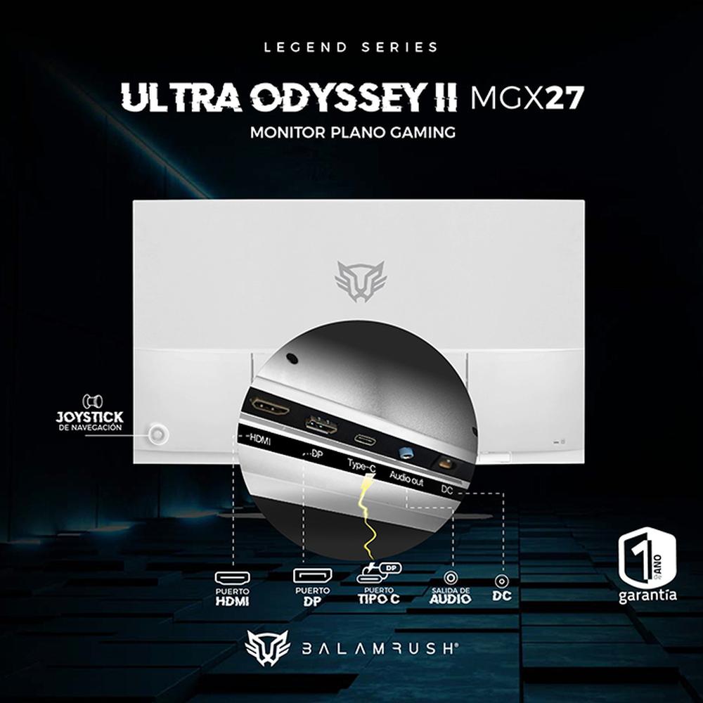 Foto 5 pulgar | Monitor Gamer 27 Balam Rush Ultra Odyssey Ii Mgx27 1ms 165hz Full Hd Va Led Usb-c Br-938303 Color Blanco