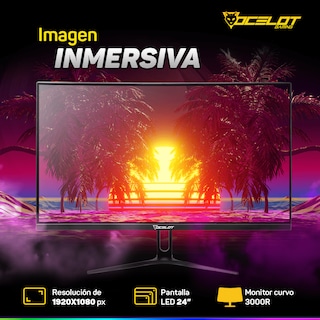 Foto 4 | Monitor LED Curvo de 24'' Ocelot Gaming Om-c24 Full HD 165 Hz 1 MS HDMI Displayport Negro