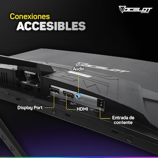 Foto 8 | Monitor LED Curvo de 24'' Ocelot Gaming Om-c24 Full HD 165 Hz 1 MS HDMI Displayport Negro