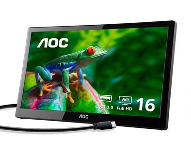 Foto 1 | Monitor Led Portátil Ultradelgado 16" Ips Negro