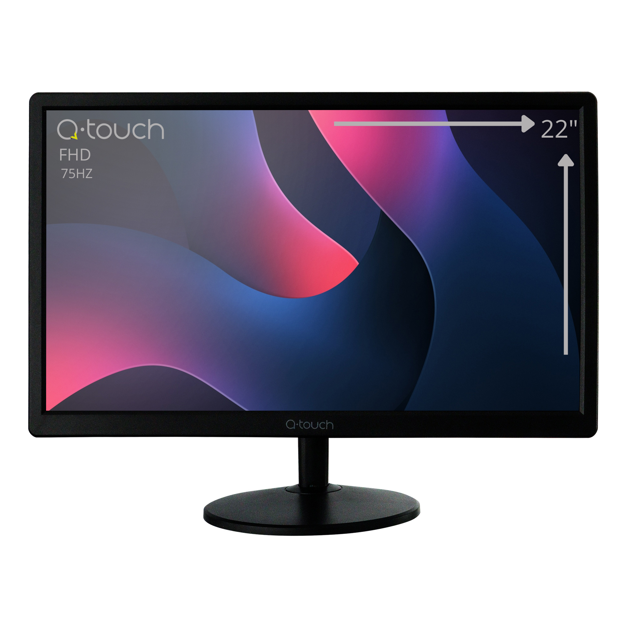 Foto 2 pulgar | Monitor Qtouch 22 Led 75hz Vga Hdmi Qt-2200 Negro