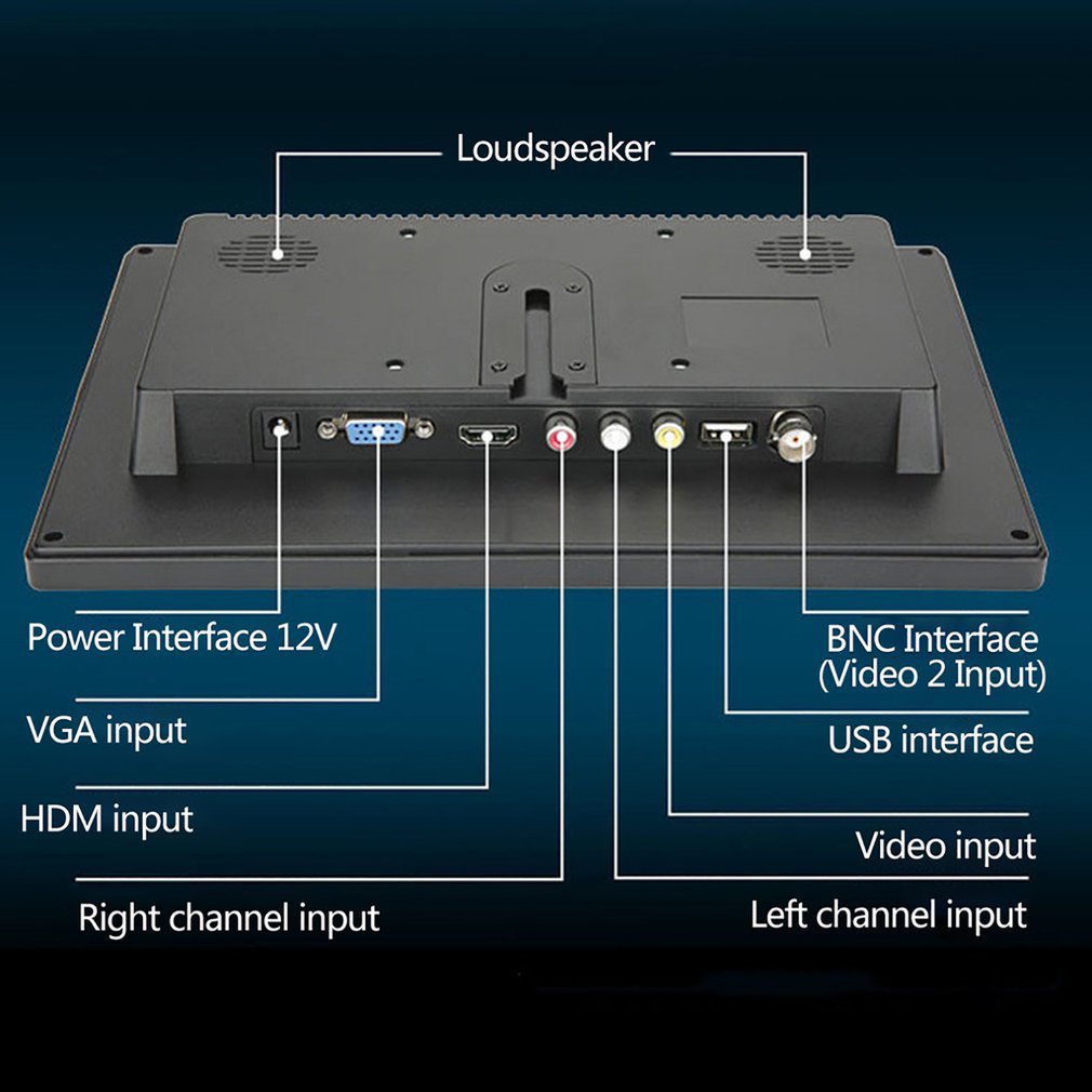 Foto 4 | Monitor Hdmi Hd De 10 Pulgadas, Pantalla Ips, 1024x600p, Computadora Led - Venta Internacional.