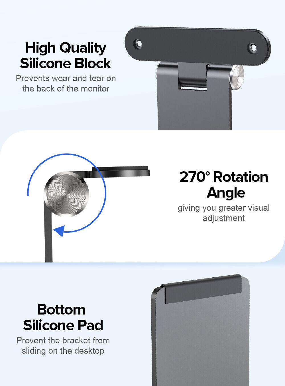 Foto 4 pulgar | Soporte De Escritorio Vesa Mount Giratorio 75 Mm - Venta Internacional
