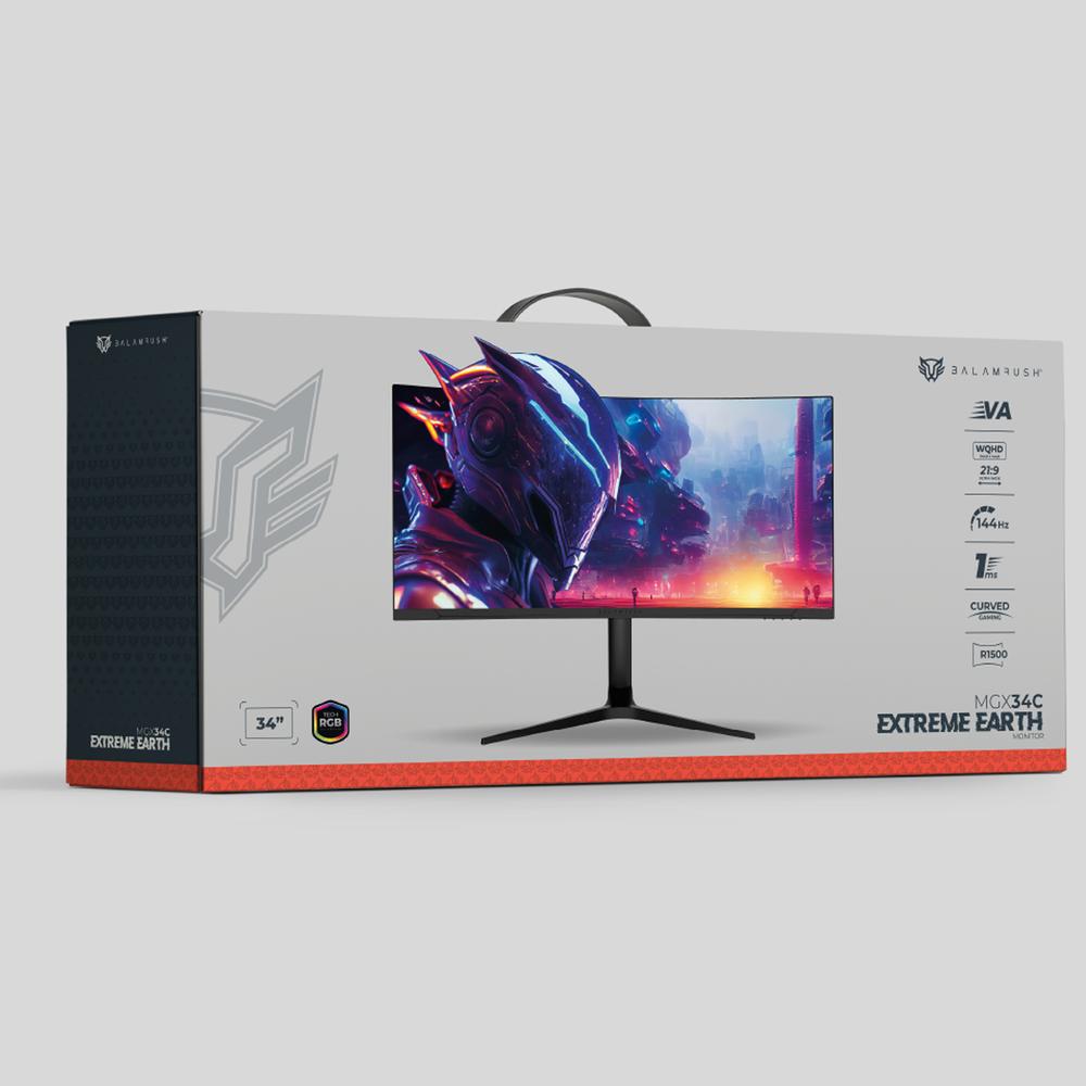 Foto 6 pulgar | Monitor Gamer Curvo 34 Balam Rush Extreme Earth MGX34C 1Ms 144Hz WQHD VA LED RGB HDMI BR-938655