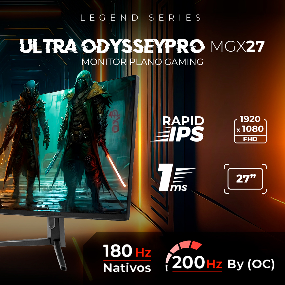 Foto 3 pulgar | Monitor Gamer 27" Balam Rush Ultra Odyssey Pro Mgp27p 1ms 200hz Full Hd Fast Ips Led Rgb Hdmi