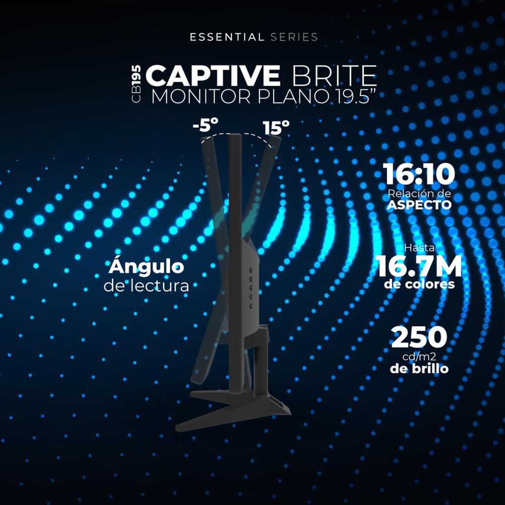 Foto 5 pulgar | Monitor 19.5 Acteck Captive Brite Cb195 5ms 60hz Hd Tn Led Vga Hdmi Ac-939409