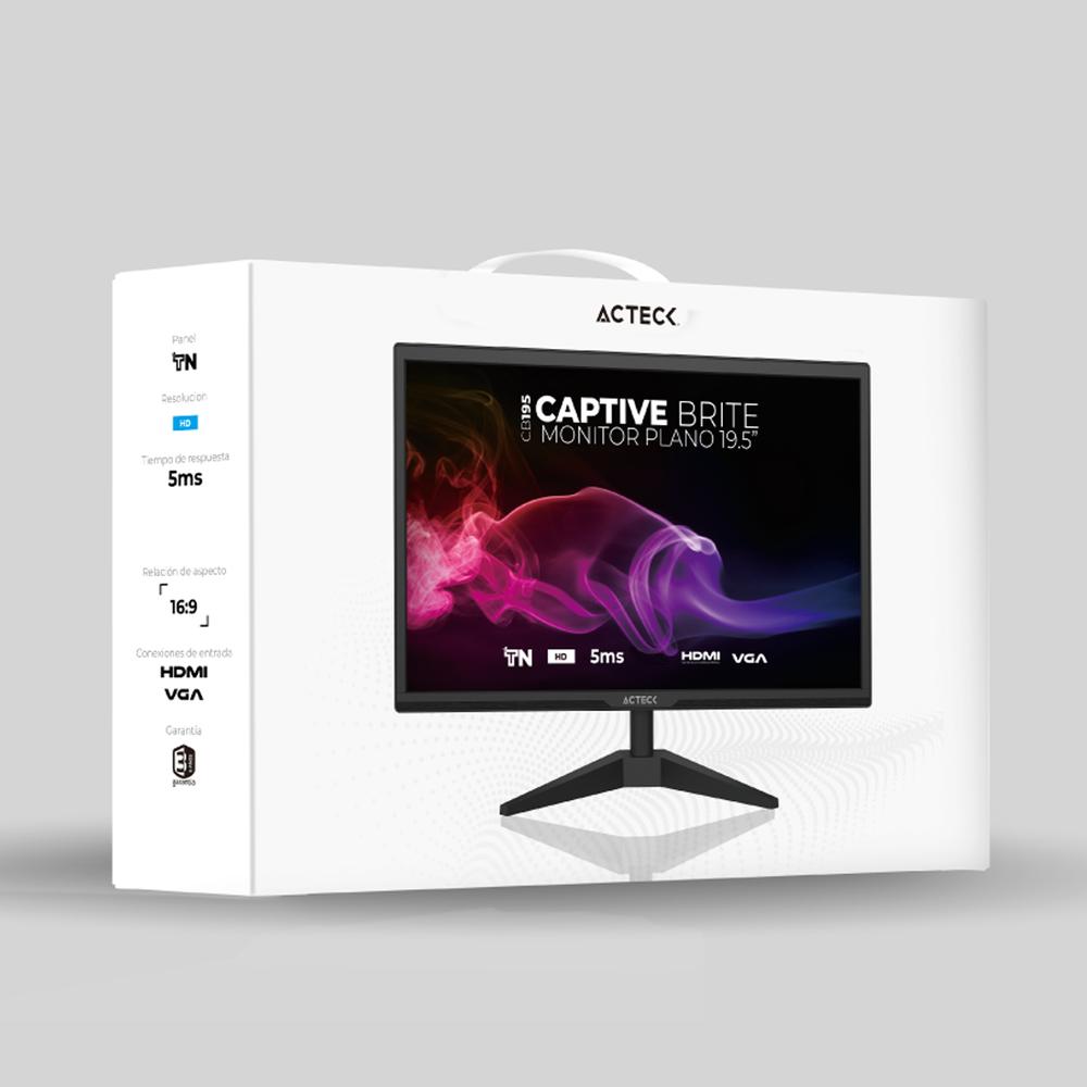 Foto 6 pulgar | Monitor 19.5 Acteck Captive Brite Cb195 5ms 60hz Hd Tn Led Vga Hdmi Ac-939409