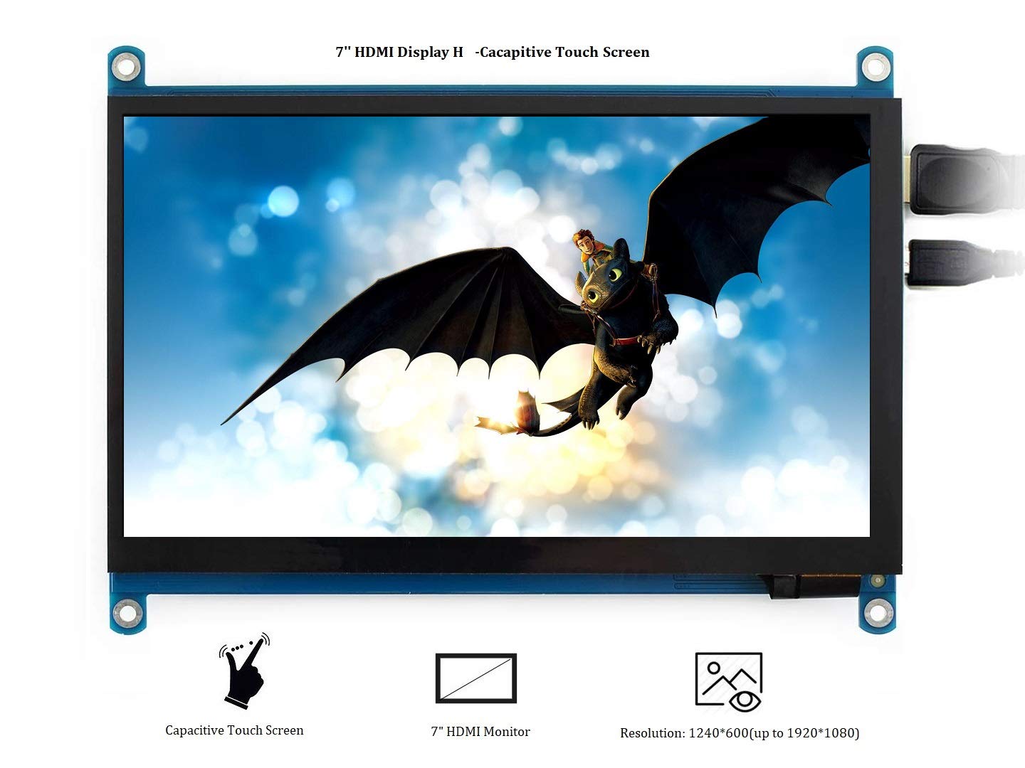 Foto 4 pulgar | Pantalla LCD Waveshare 7'' HDMI 1024x600 IPS Touch - Venta Internacional