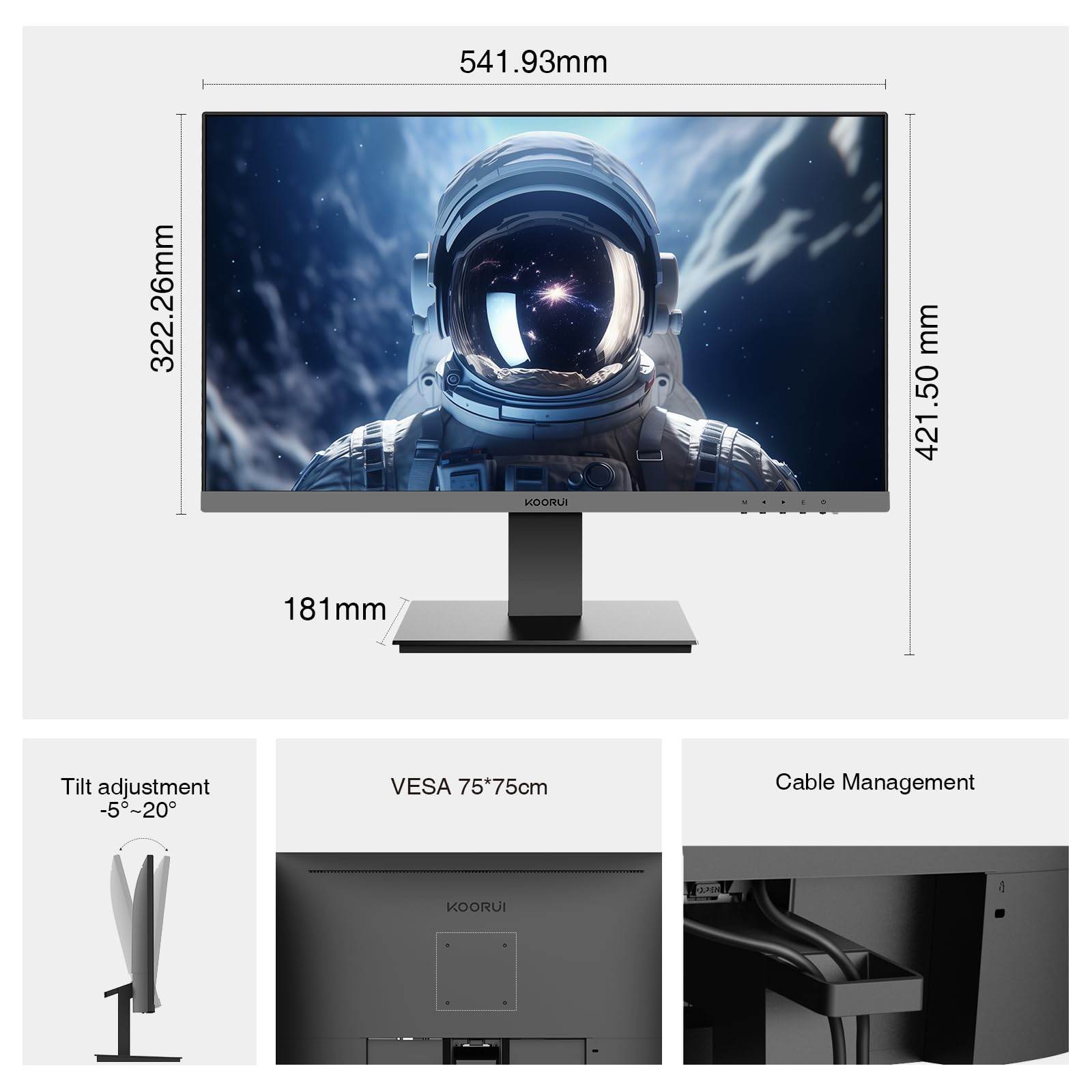 Foto 7 pulgar | Monitor Koorui De 24 Pulgadas Full Hd 1080p 100 Hz Para Juegos Con Altavoz - Venta Internacional