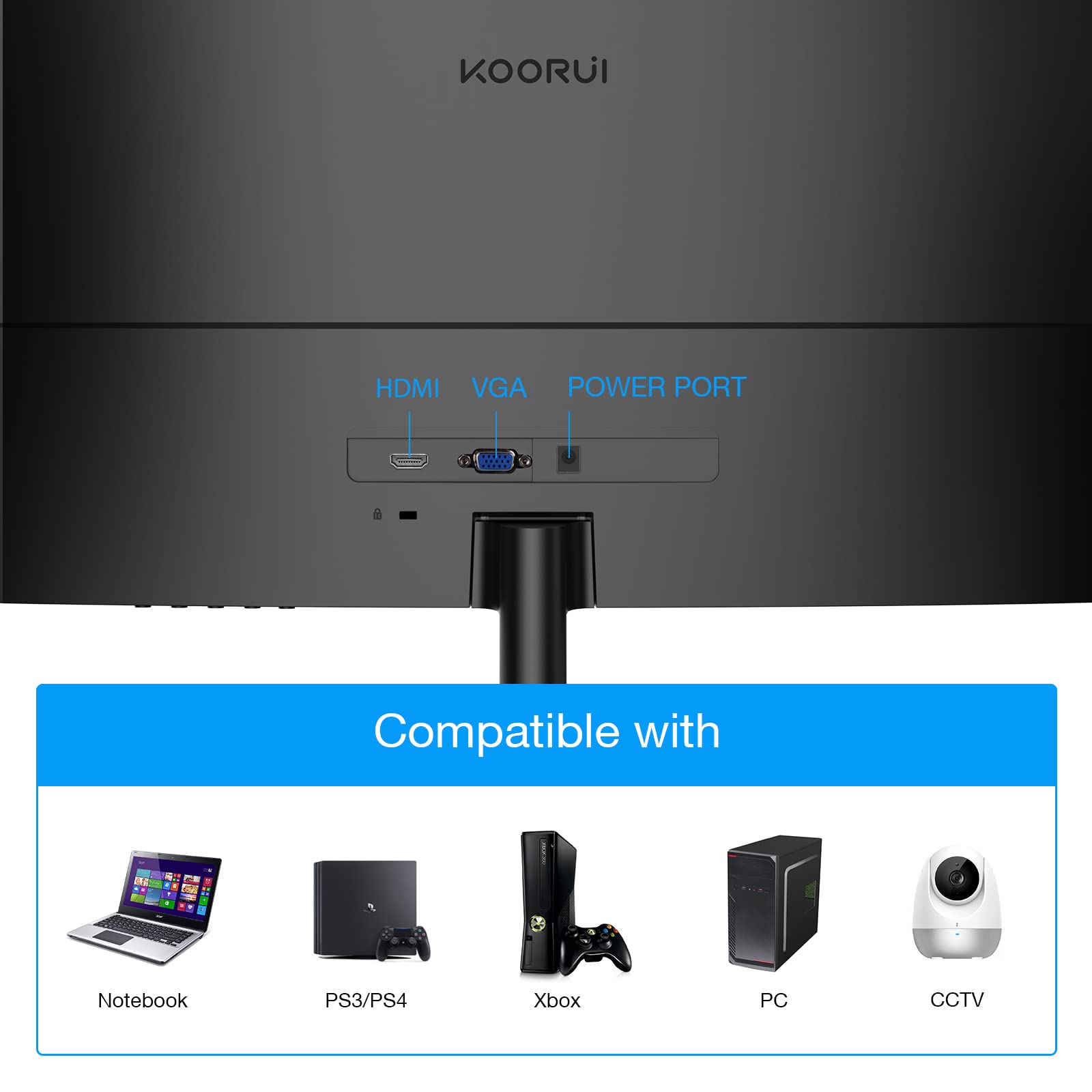 Foto 5 pulgar | Monitor Koorui 24n5c Led Curvo 1080p Hdmi Vga Negro - Venta Internacional