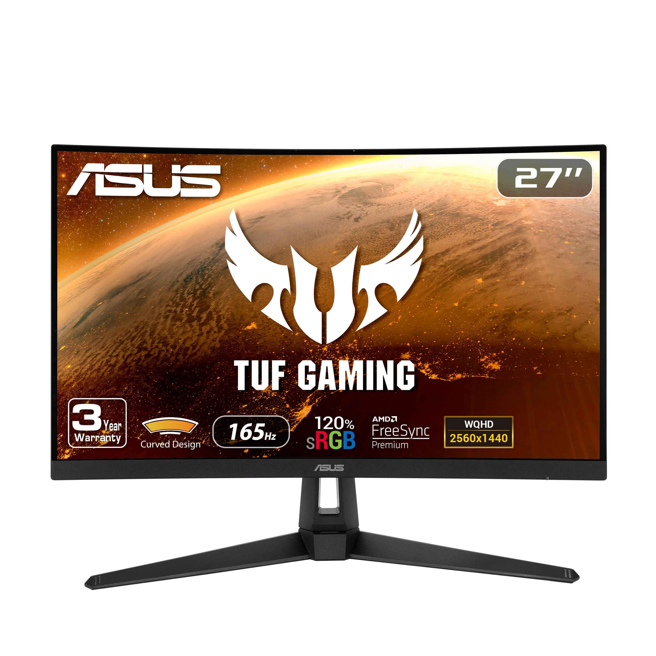 Foto 2 pulgar | Monitor Asus Vg27wq1b 27 Pulgadas 1440p 165 Hz 1 Ms Curvo - Venta Internacional