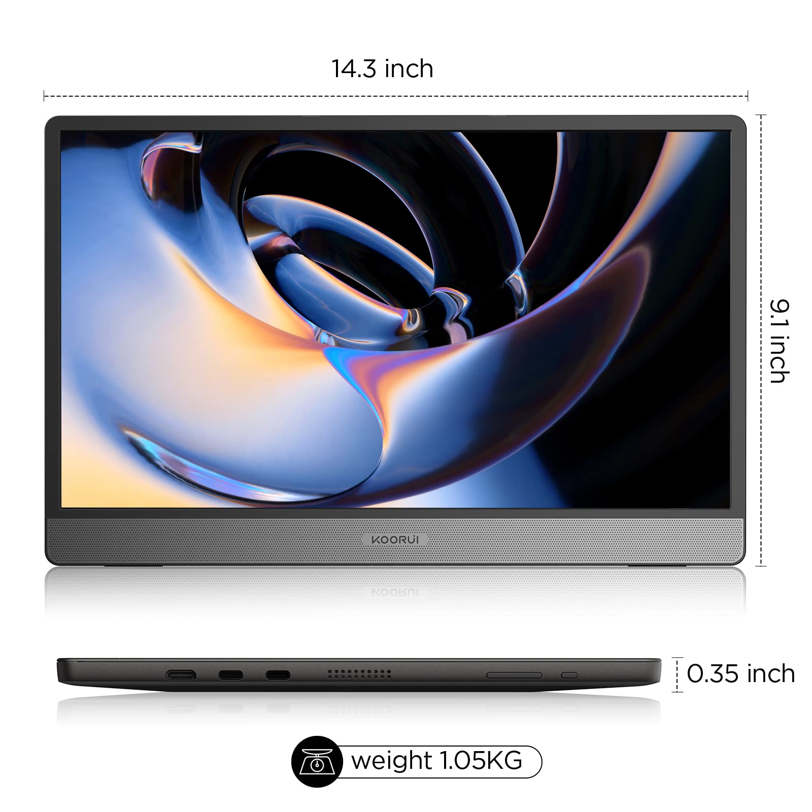 Foto 8 pulgar | Monitor Portátil Koorui 15.6 " 1080p Fhd Ips Usb-C HDMI - Venta Internacional