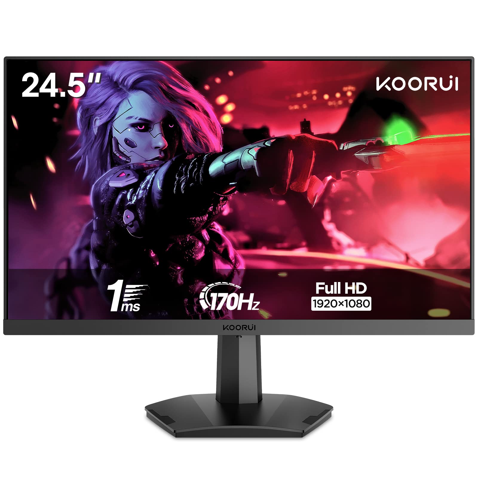 Foto 1 | Monitor Koorui 24.5 Pulgadas Fhd 1920 X 1080p 170 Hz 1 Ms Negro 25e3a - Venta Internacional