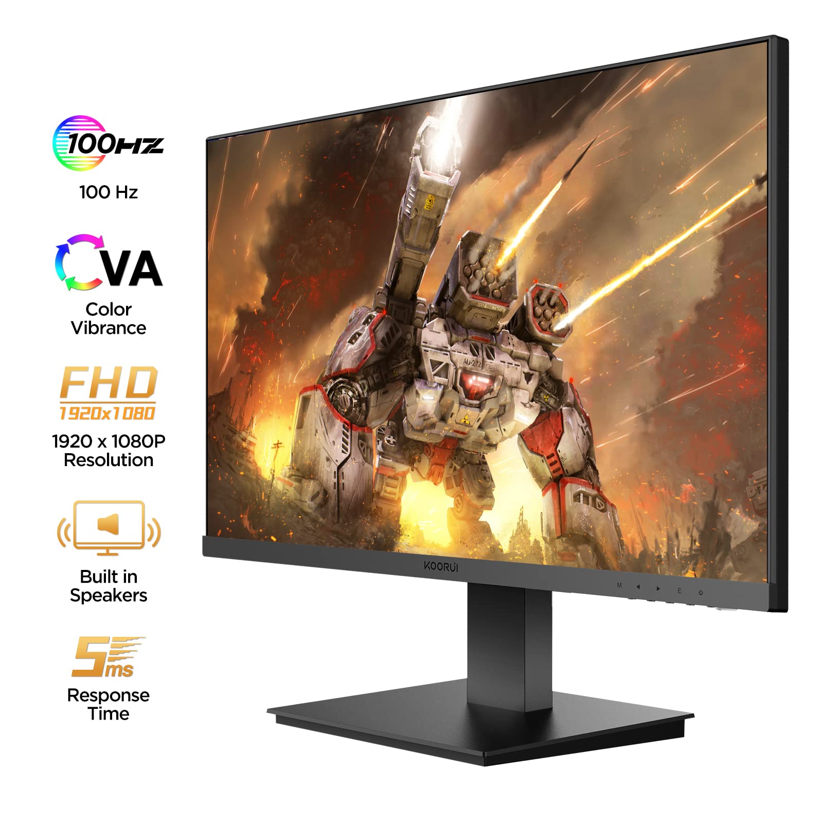 Foto 3 pulgar | Monitor Koorui Panel Va Fhd 1080p 100 Hz de 21,5 Pulgadas con Altavoz - Venta Internacional