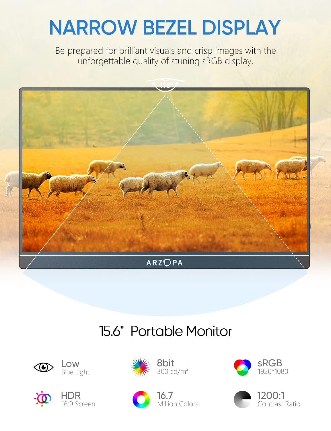 Foto 7 pulgar | Monitor Portátil Arzopa 15.6 " 1080p Fhd Usb C Hdmi - Venta Internacional