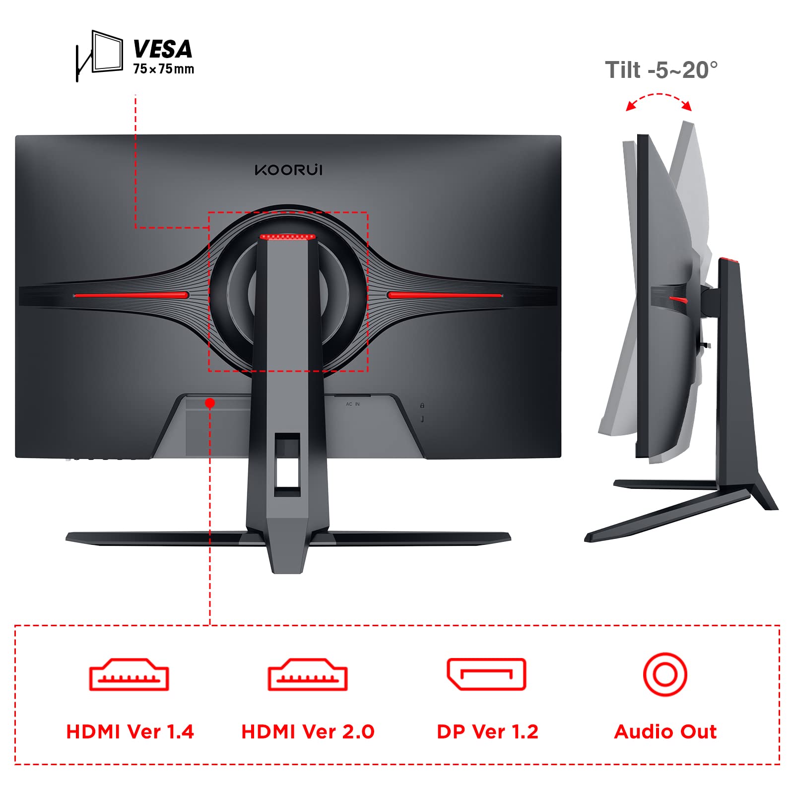 Foto 8 pulgar | Monitor para Juegos Koorui 2K QHD de 27 Pulgadas 2560 x 1440p 144 Hz 1 ms - Venta Internacional