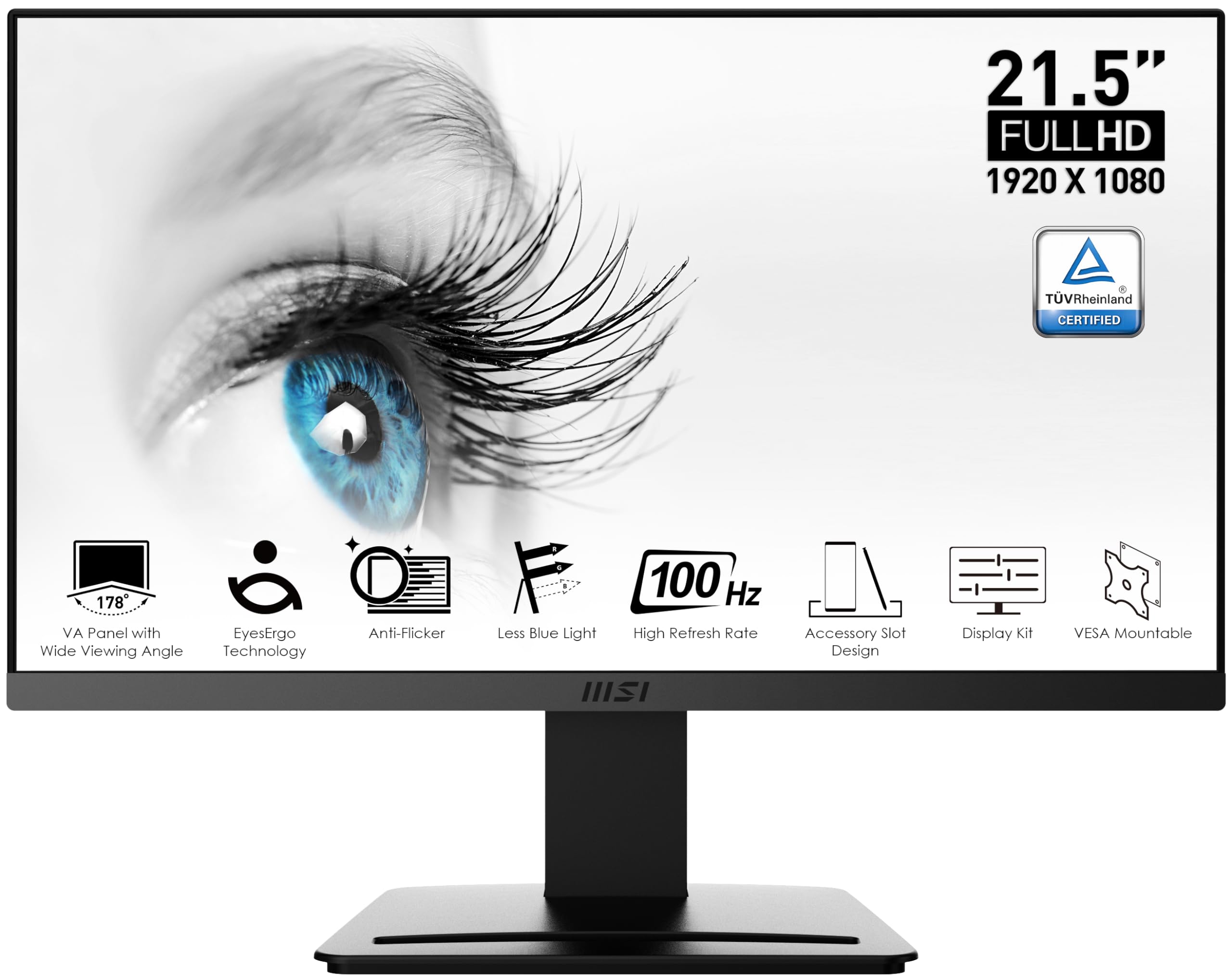 Monitor De Ordenador Msi Pro Mp223 22 Pulgadas Va 1920x1080 Fhd - Venta Internacional.