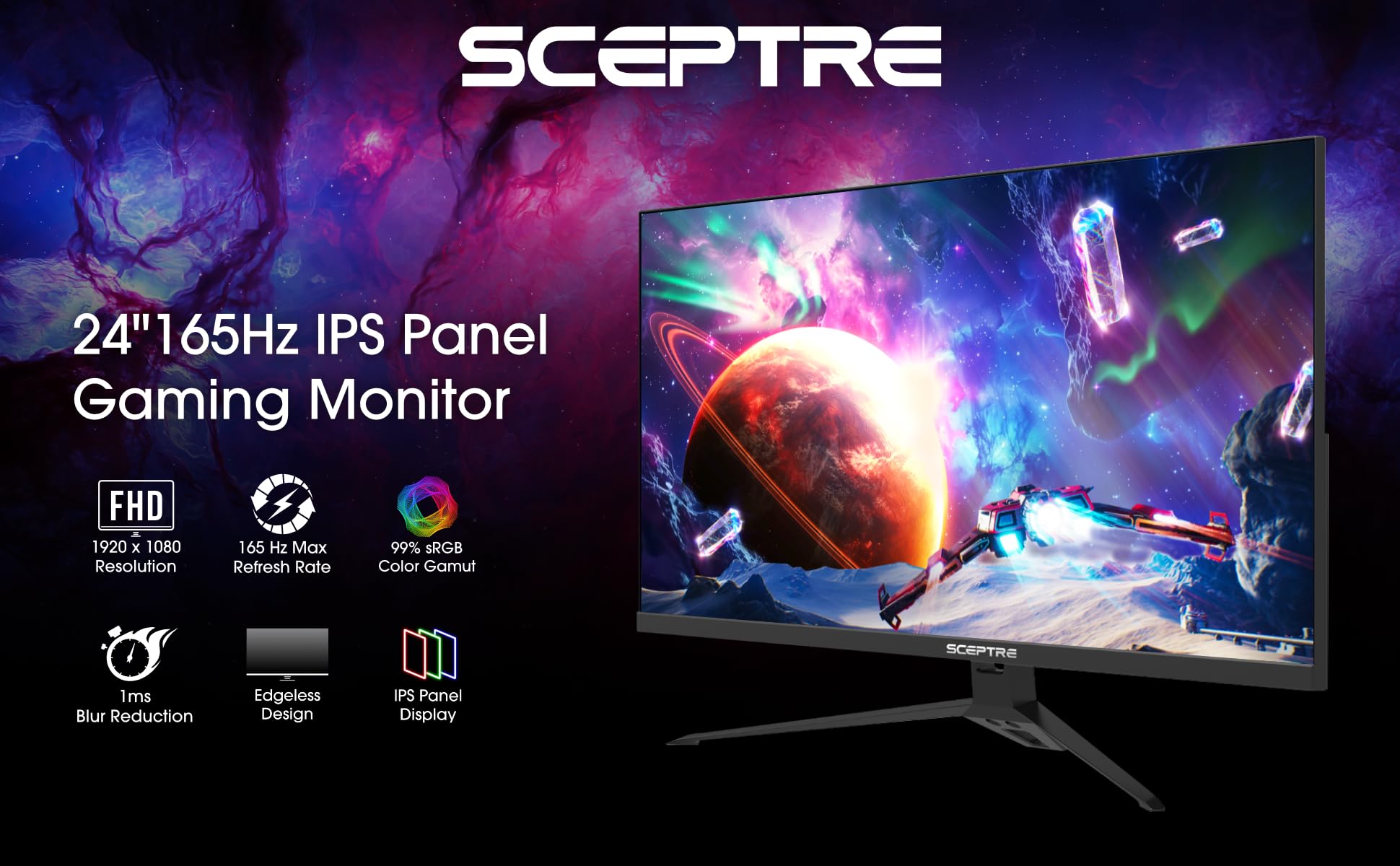 Foto 4 pulgar | Monitor Para Juegos Sceptre Ips 24'' 165hz Full Hd Freesync 2020 - Venta Internacional.