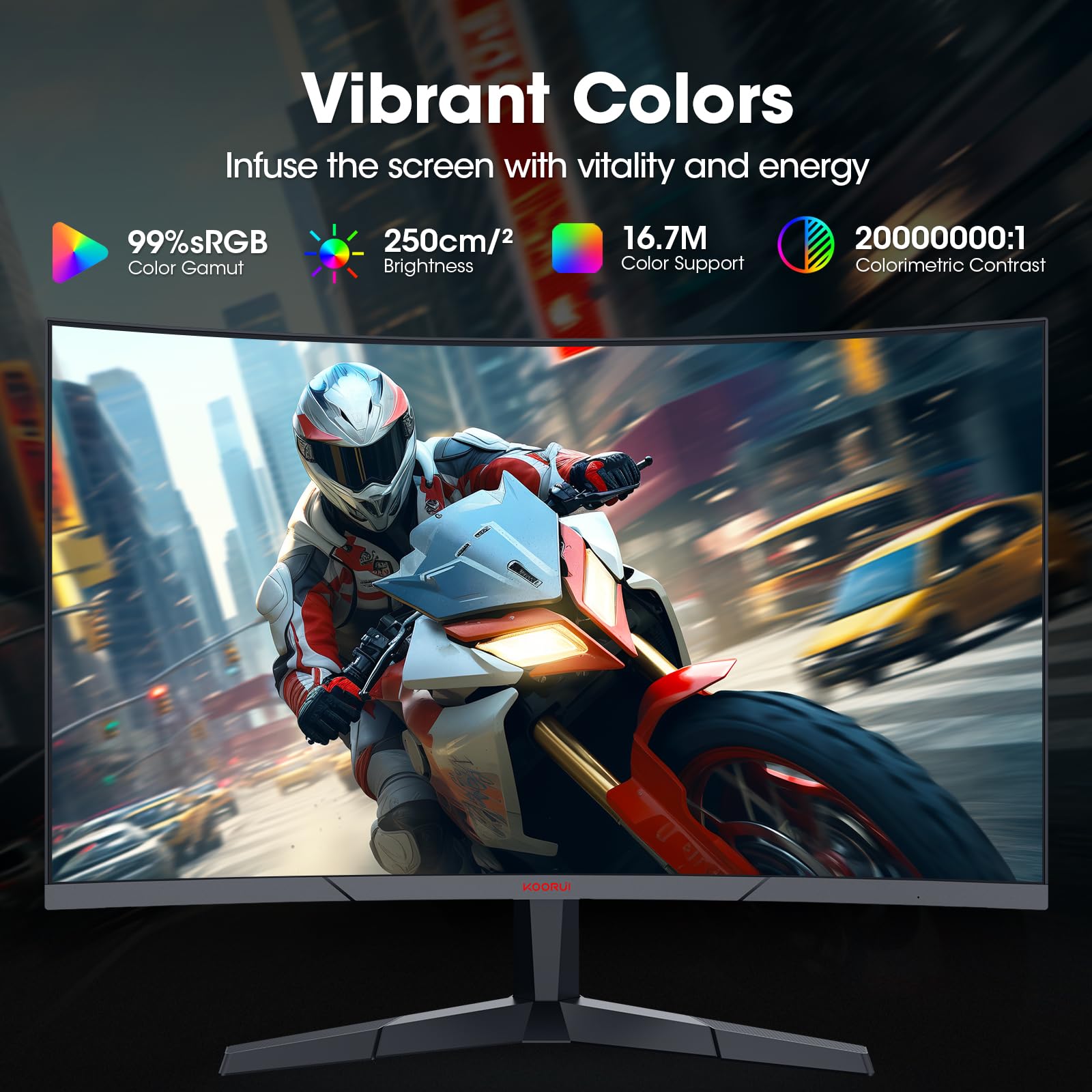 Foto 5 pulgar | Monitor Curvo Koorui 27'' Full Hd 1080p 180 Hz R1500 Va - Venta Internacional