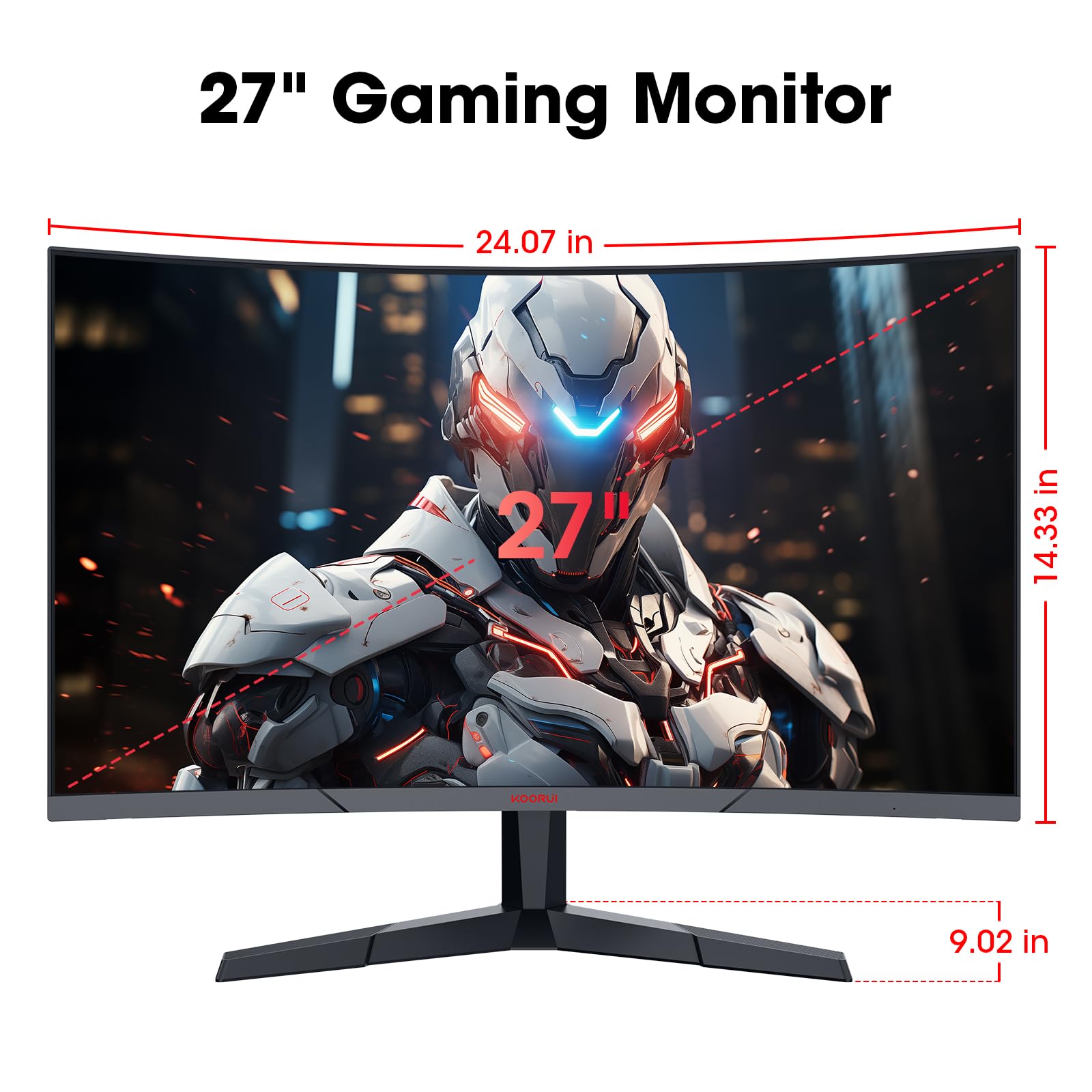 Foto 7 pulgar | Monitor Curvo Koorui 27'' Full Hd 1080p 180 Hz R1500 Va - Venta Internacional