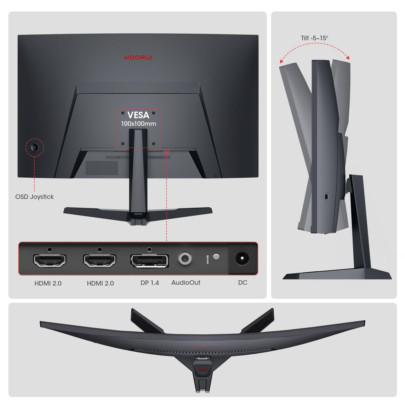 Foto 8 pulgar | Monitor Curvo Koorui 27'' Full Hd 1080p 180 Hz R1500 Va - Venta Internacional