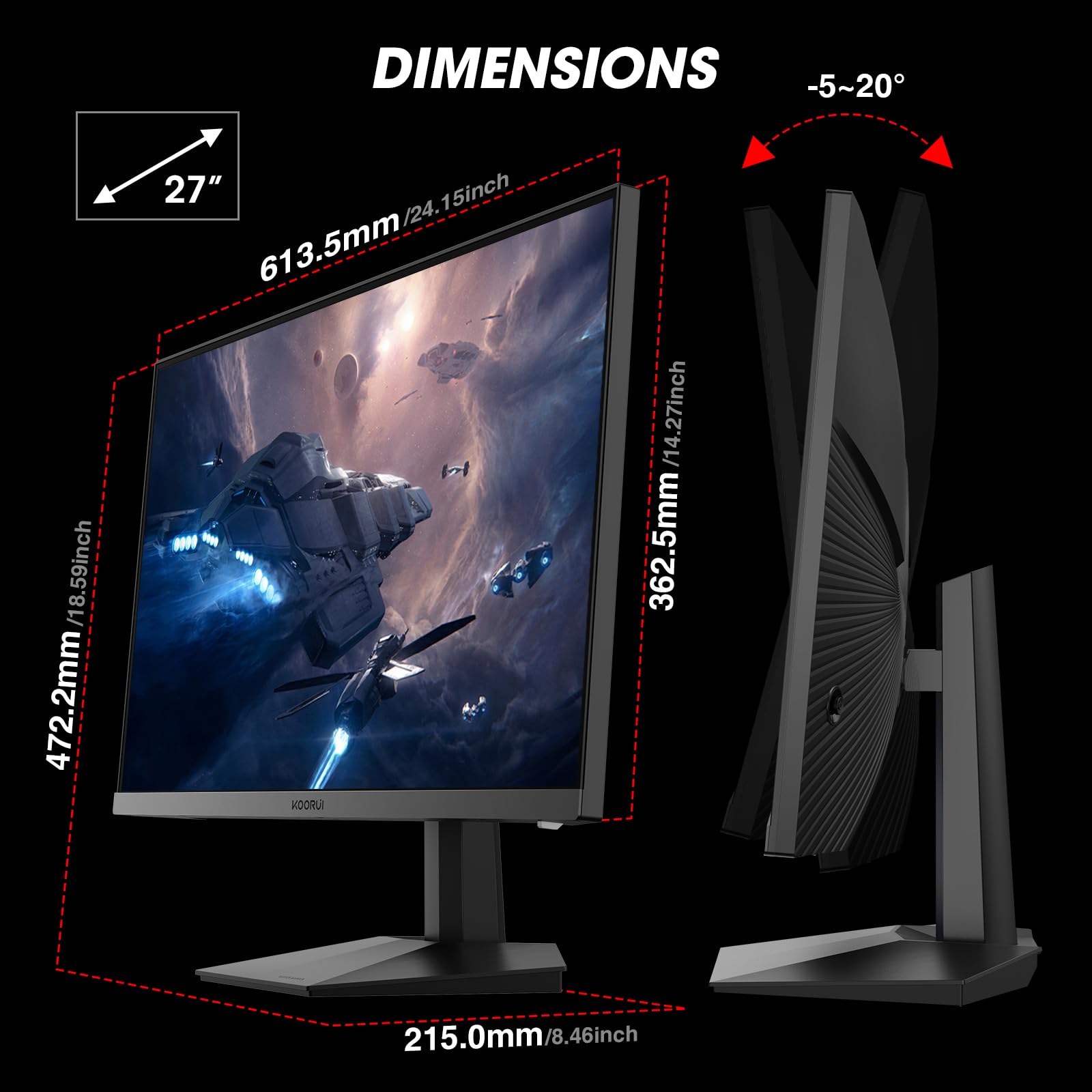 Foto 5 | Monitor Koorui 27 Pulgadas 165 hz FHD 1920 X 1080 1 ms IPS - Venta Internacional