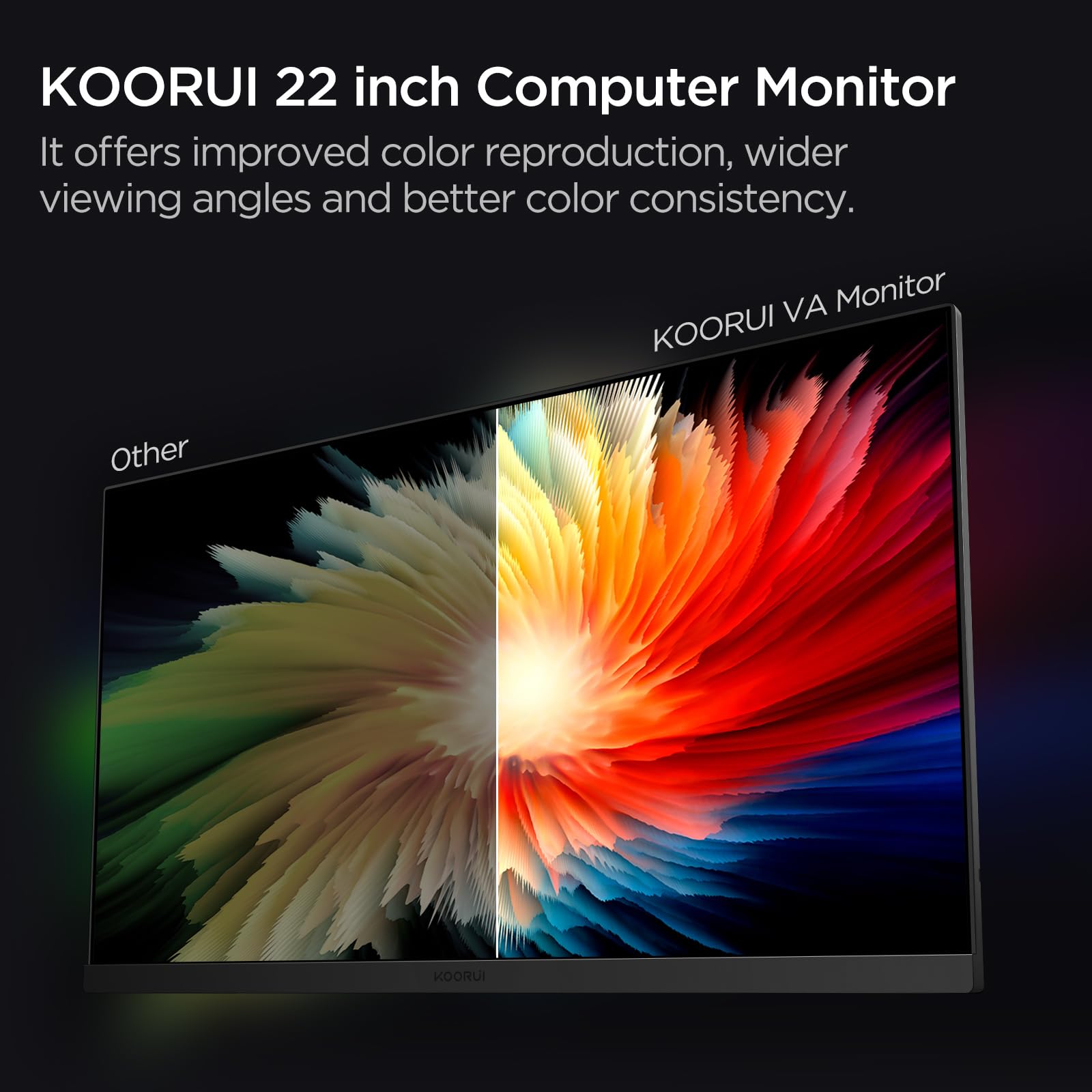 Foto 4 pulgar | Monitor de PC Koorui de 22 " 1080p Full HD 75 Hz Hdmi VGA 99% Srgb - Venta Internacional