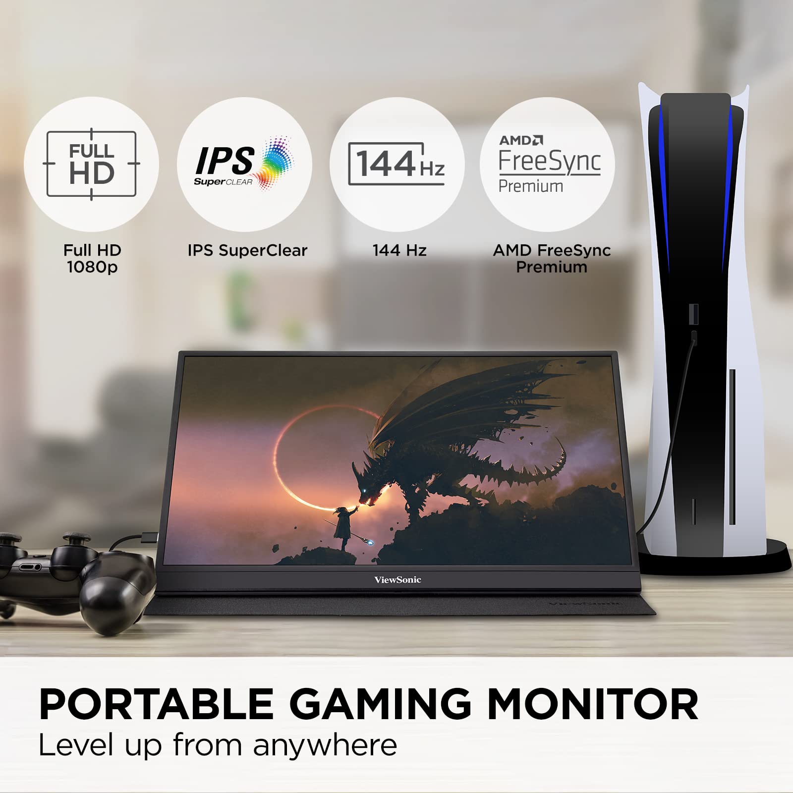 Foto 2 | Monitor Portátil para Juegos Viewsonic Vx1755 17'' 1080p Ips - Venta Internacional