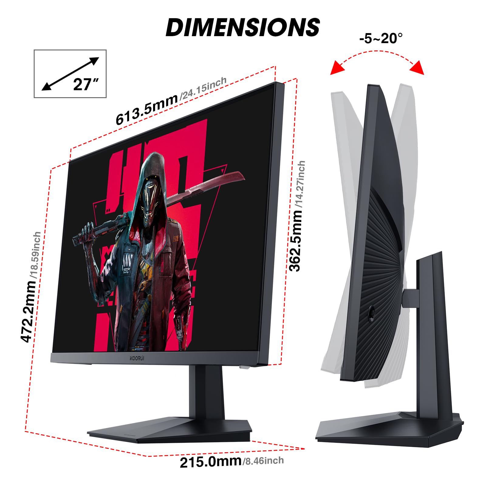 Foto 6 | Monitor Koorui Gaming 27 Pulgadas 240 Hz Fhd 1920 X 1080 1 Ms - Venta Internacional