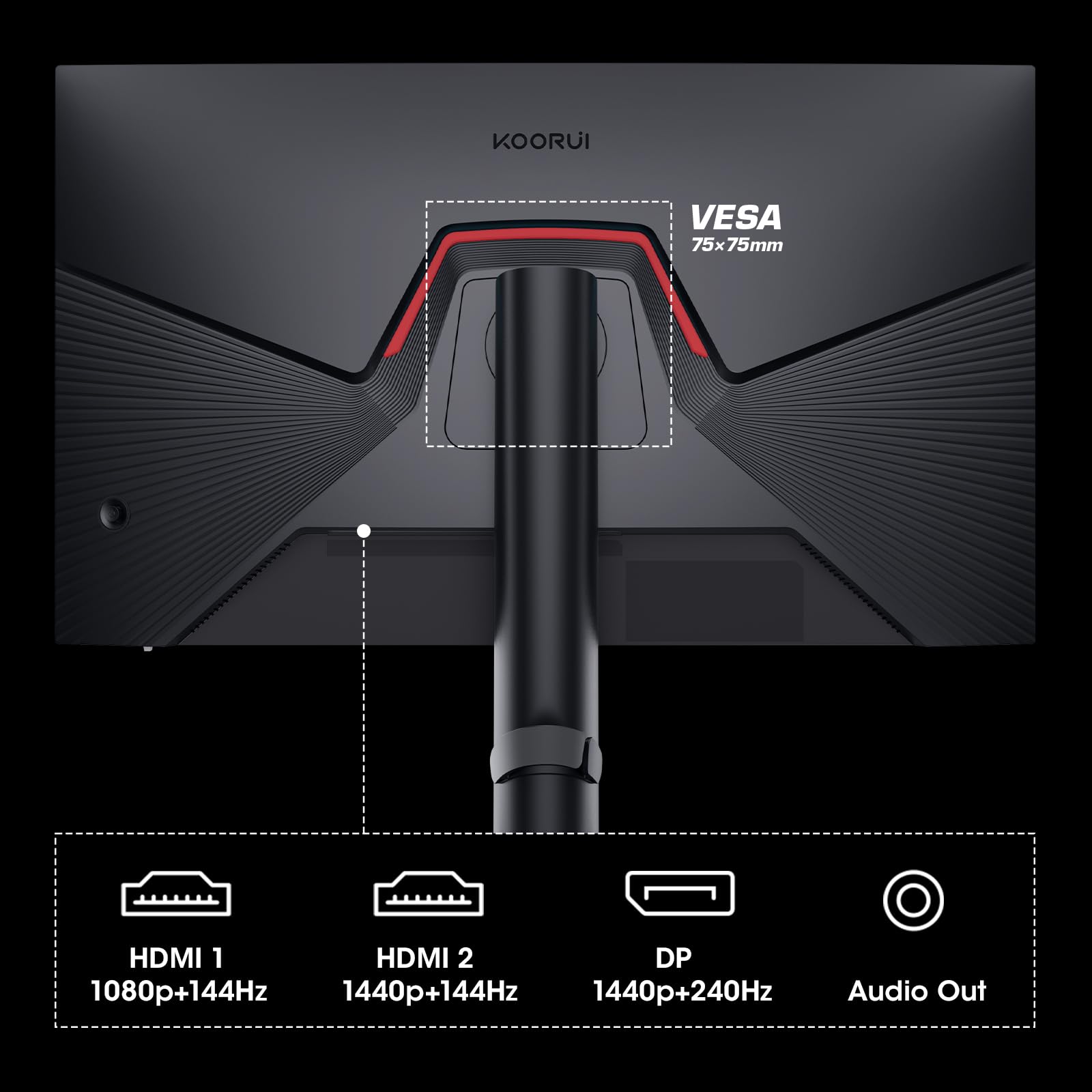 Foto 6 | Monitor para Videojuegos KOORUI 27E3QK 27'' WQHD (2560 x 1440) 240 Hz 1 ms - Venta Internacional