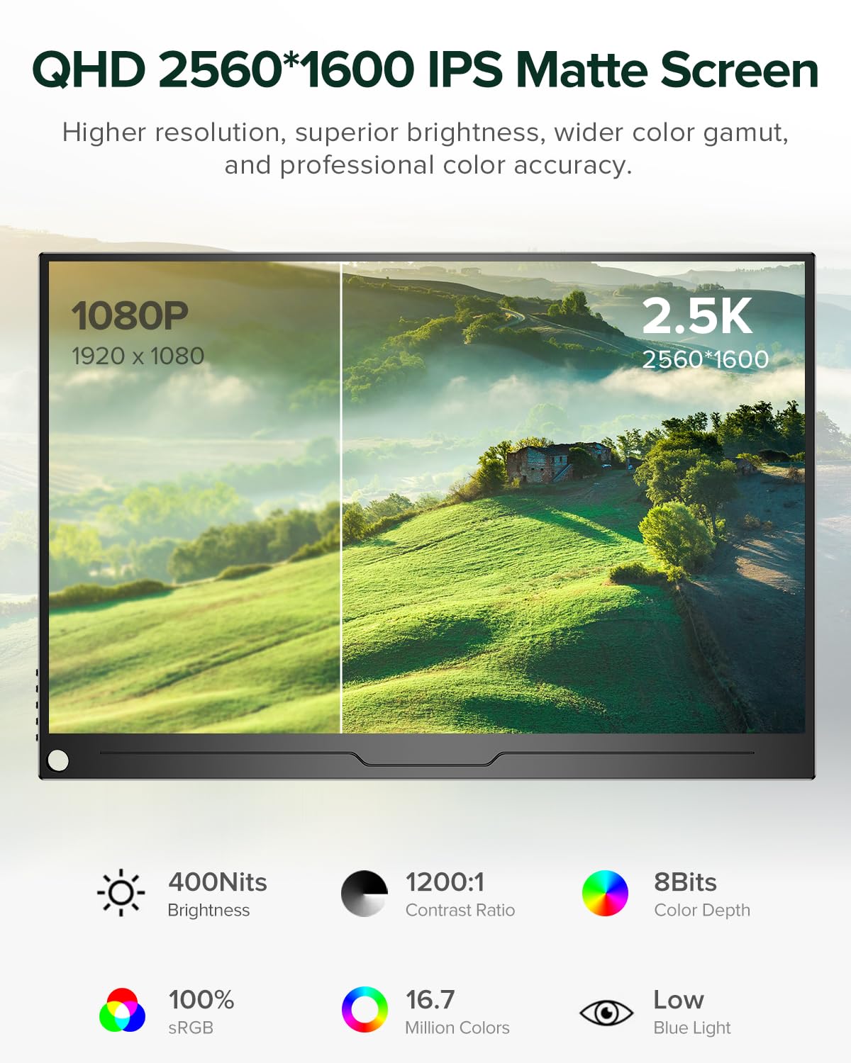 Foto 3 pulgar | Monitor Portátil Uperfect 2.5k de 16 " Qhd Hdr Freesync - Venta Internacional