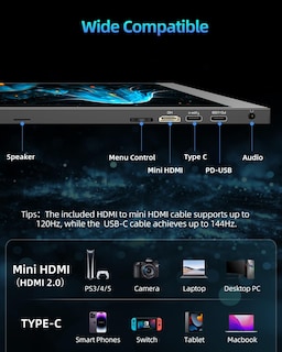 Foto 6 | Monitor Portátil Para Juegos Uperfect Ugame K118 2k 144hz 18 Pulgadas - Venta Internacional.