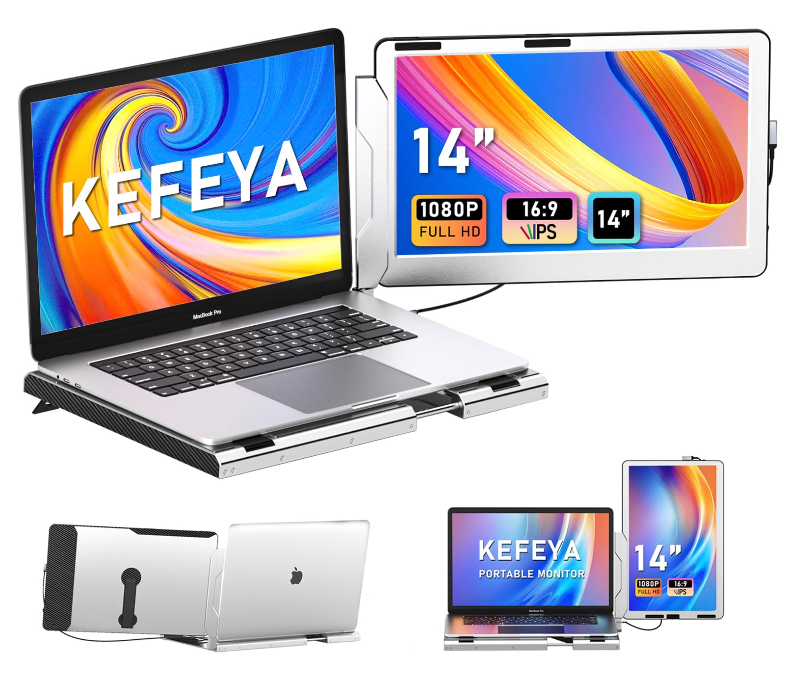 Extensor de Pantalla para Portátil Kefeya 14'' 1080p Fhd Ips Tipo-C/mini-HDMI - Venta Internacional