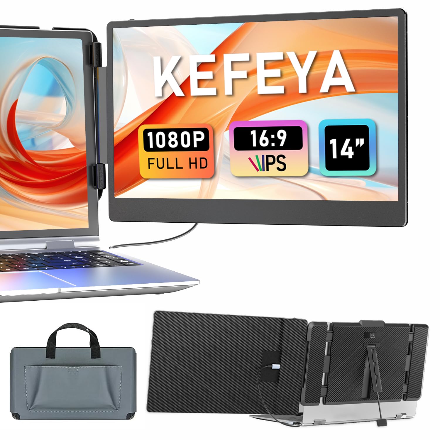 Extensor de Pantalla para Portátil Kefeya 14 Pulgadas 1080p Fhd Ips - Venta Internacional