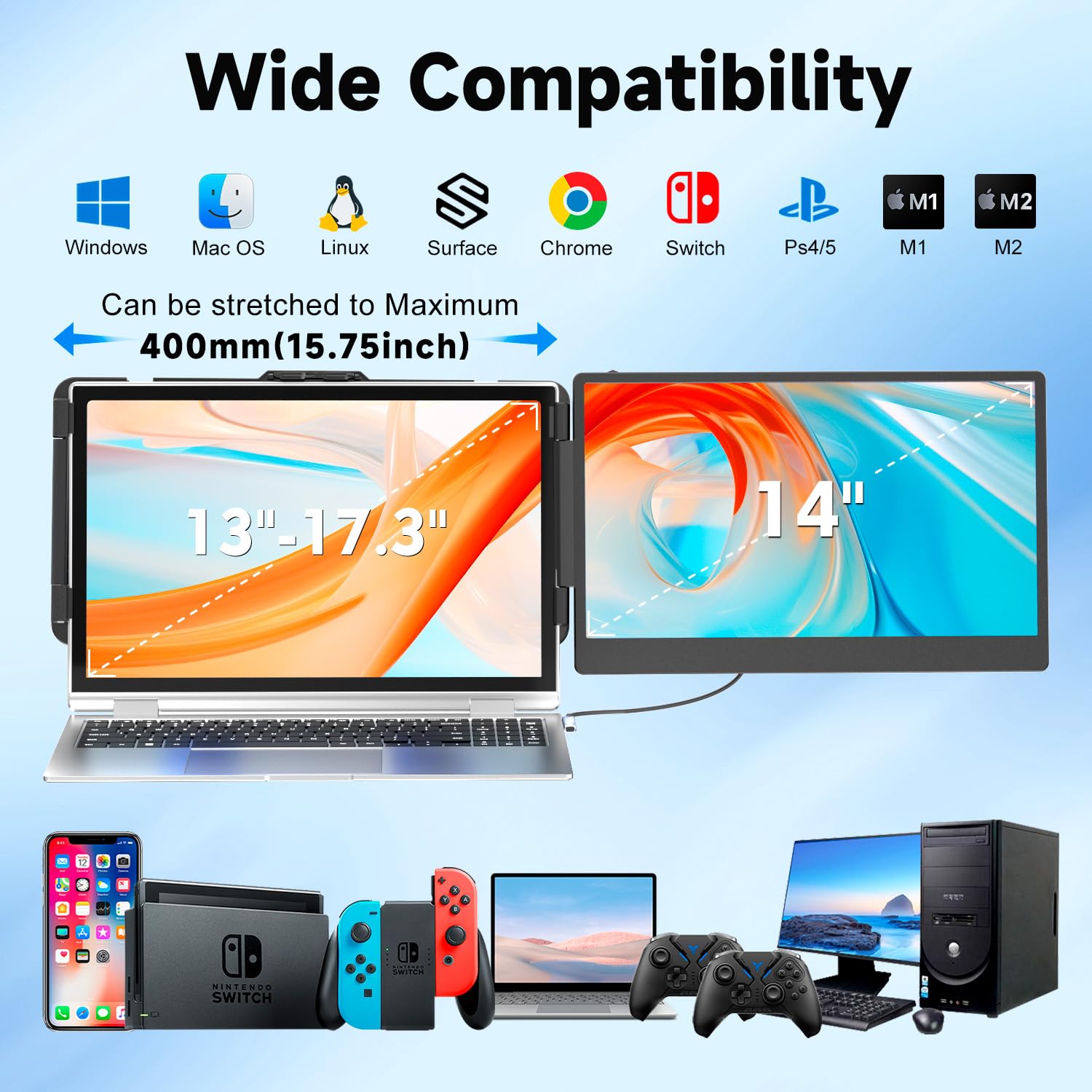 Foto 5 pulgar | Extensor de Pantalla para Portátil Kefeya 14 Pulgadas 1080p Fhd Ips - Venta Internacional