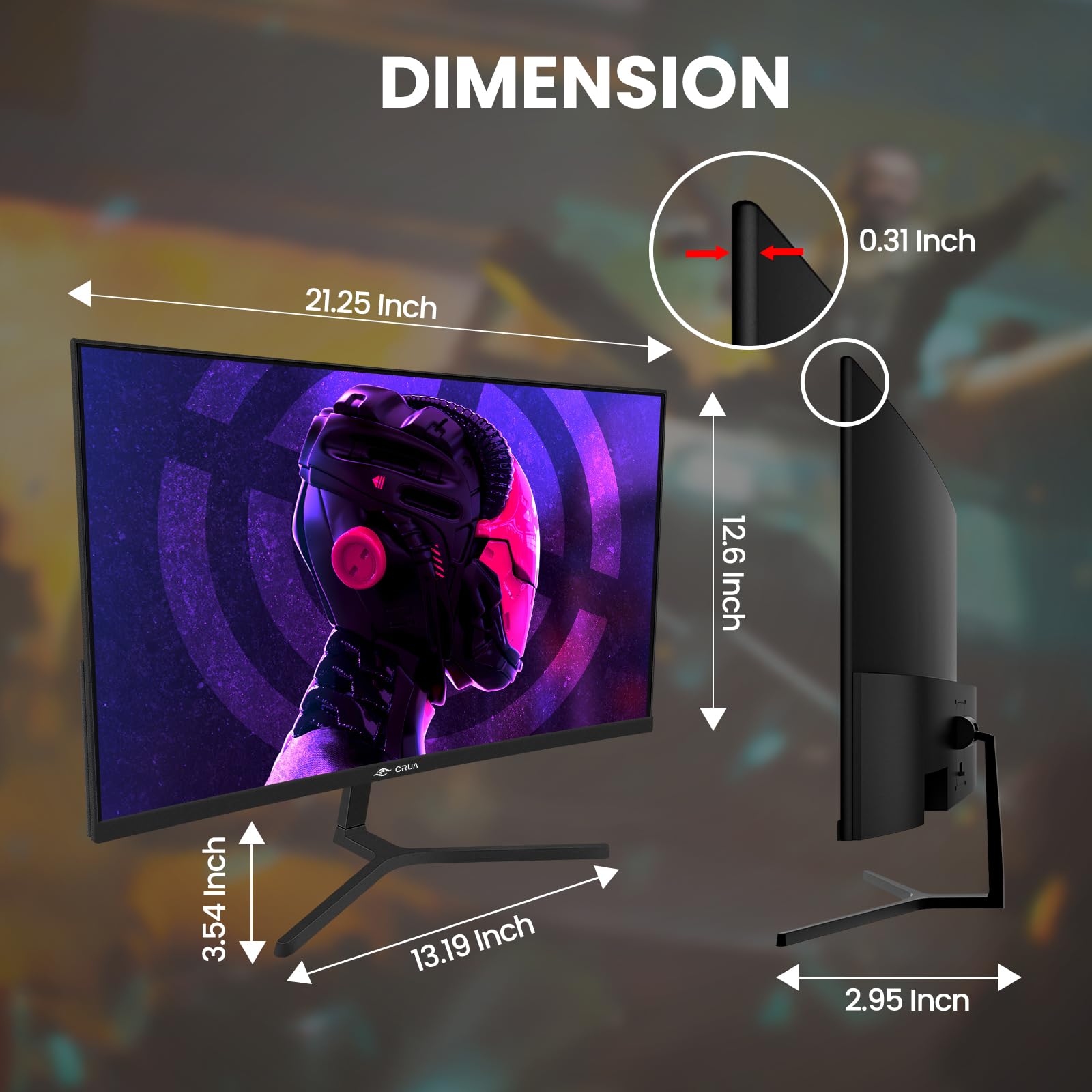 Foto 7 pulgar | Monitor Crua De 24 Pulgadas, 144 Hz/180 Hz, Curvo, Fhd 1080p Para Juegos - Venta Internacional.