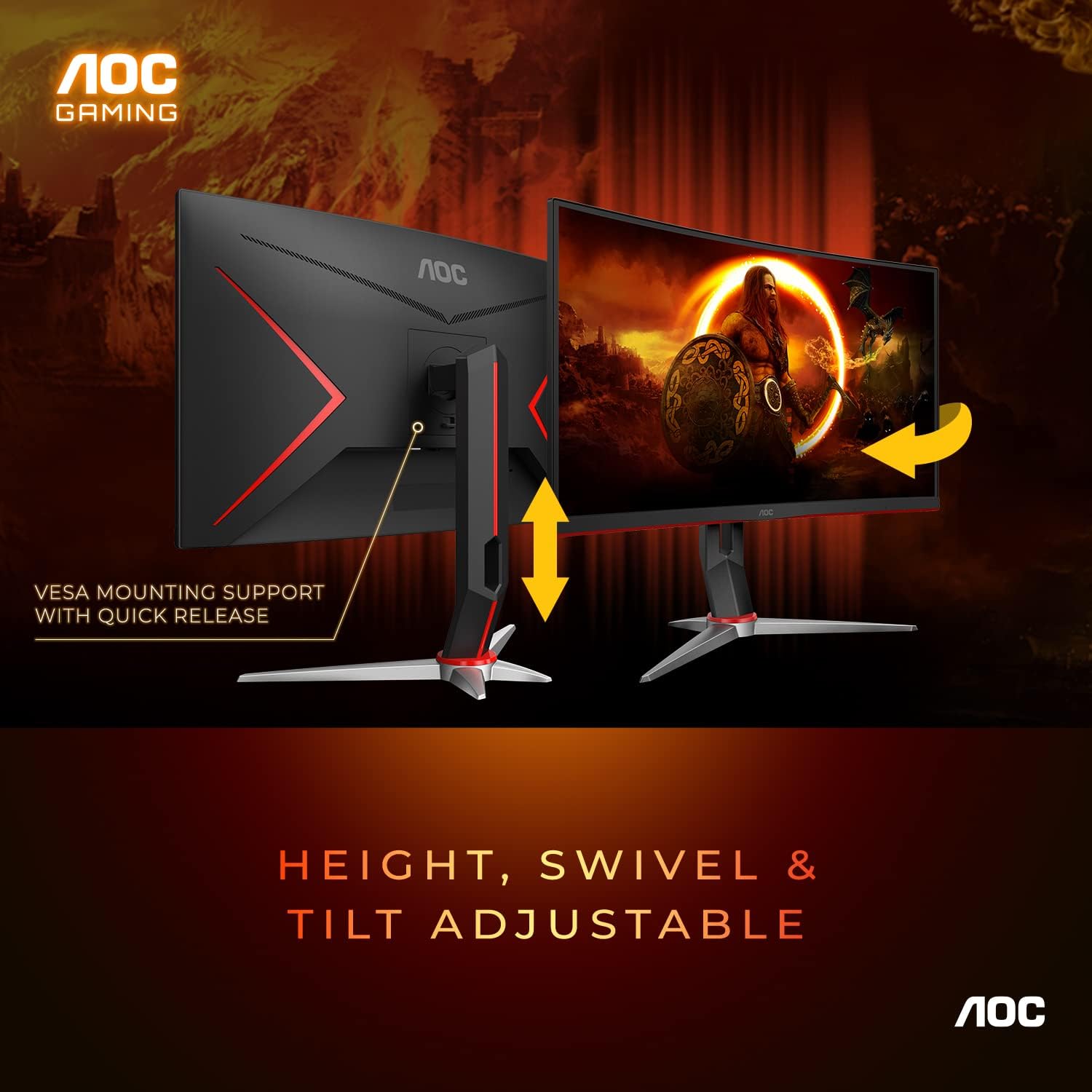 Foto 6 | Monitor Aoc C27g2z, 27 Pulgadas, Fhd Curvo, 1080p, 240 Hz, Freesync - Venta Internacional.