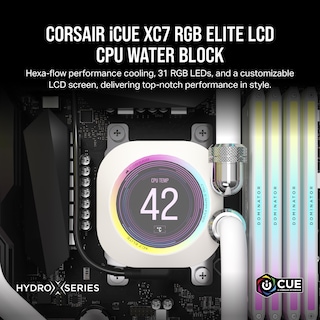 Foto 2 | Bloque de Agua para Cpu Corsair Xc7 Rgb Elite Lcd 480 x 480 Ips Blanco - Venta Internacional