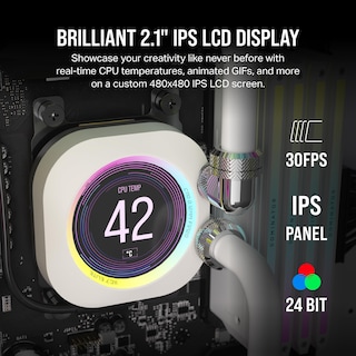 Foto 5 | Bloque de Agua para Cpu Corsair Xc7 Rgb Elite Lcd 480 x 480 Ips Blanco - Venta Internacional