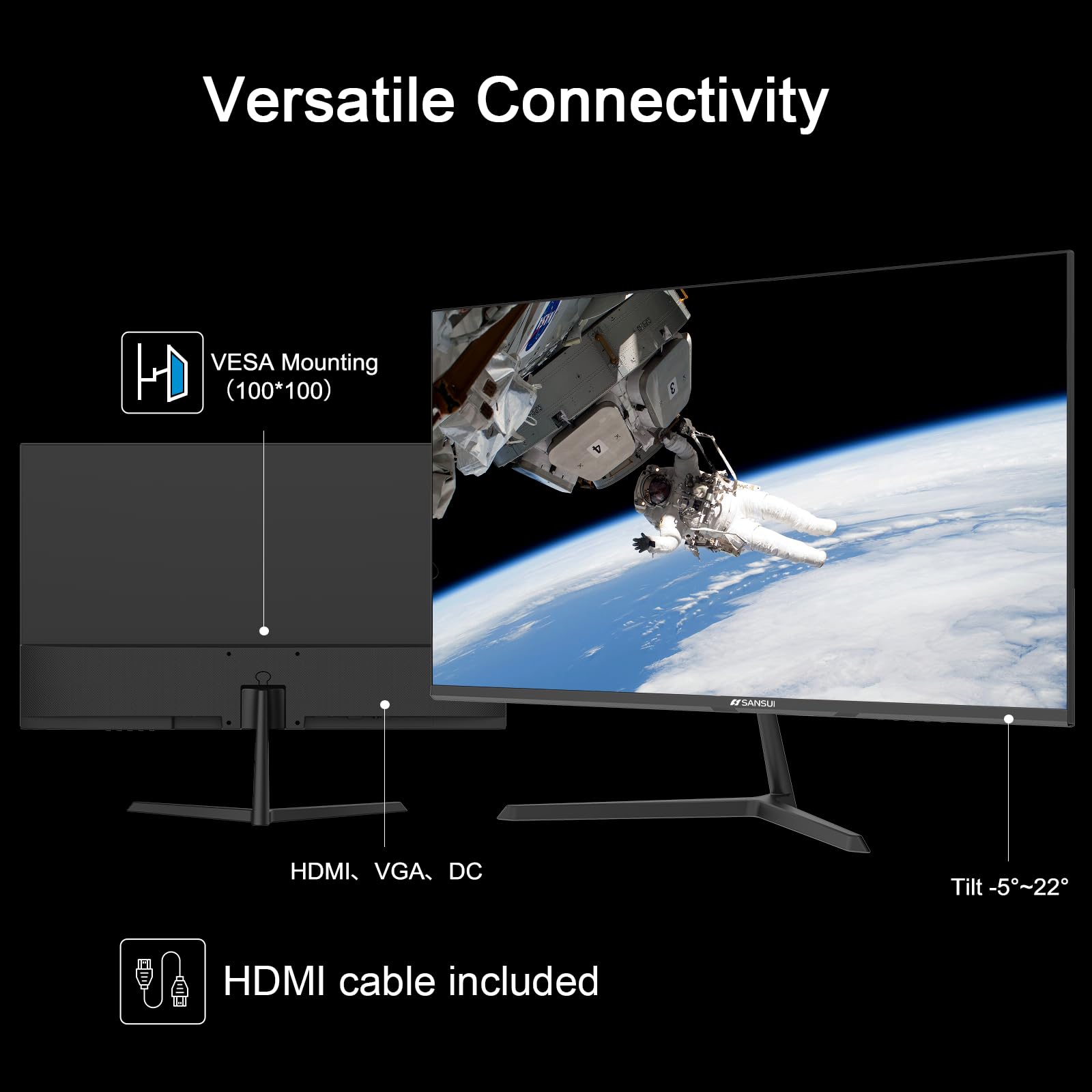 Foto 4 | Monitor Sansui Ips 100 Hz Full Hd 1920 X 1080 Hdmi Vga De 27 Pulgadas - Venta Internacional.