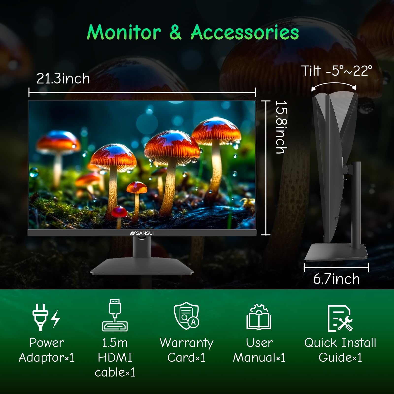 Foto 7 | Monitor De Ordenador Sansui Es-24x5al 24 Pulgadas Ips 1080p Hdmi Vga - Venta Internacional.